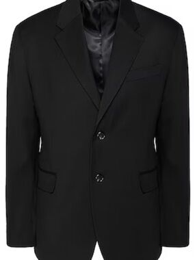 Men's Black Two-Button Notch Lapel Blazer